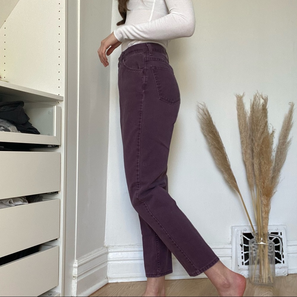 Wrangler High-Rise Straight Jeans in Plum